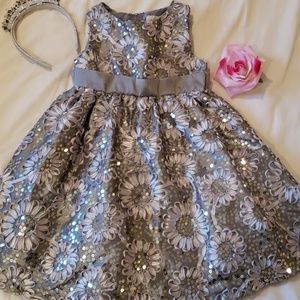 Gray Fancy Sparkly Dress 4t